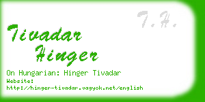 tivadar hinger business card